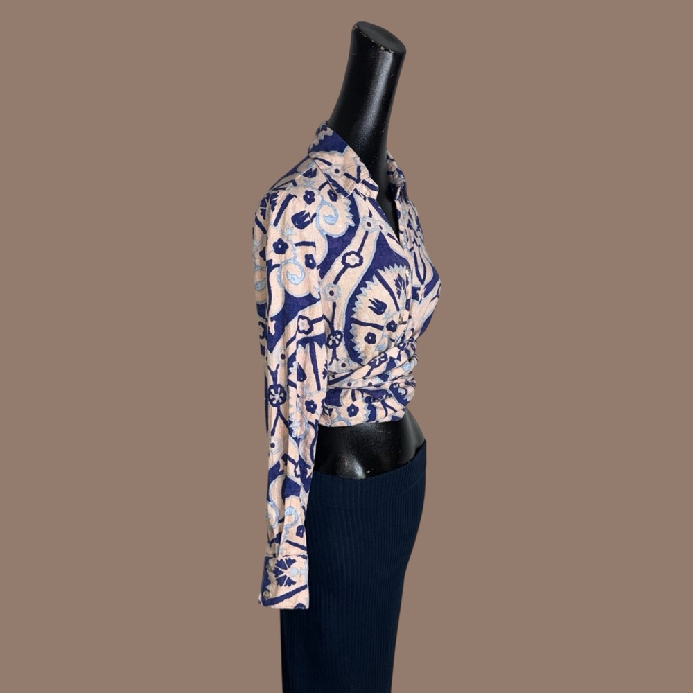Christian Siriano New York linen blend tie-front blouse - Picture 10 of 12